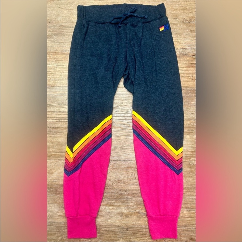 Aviator Nation Black and Pink Joggers